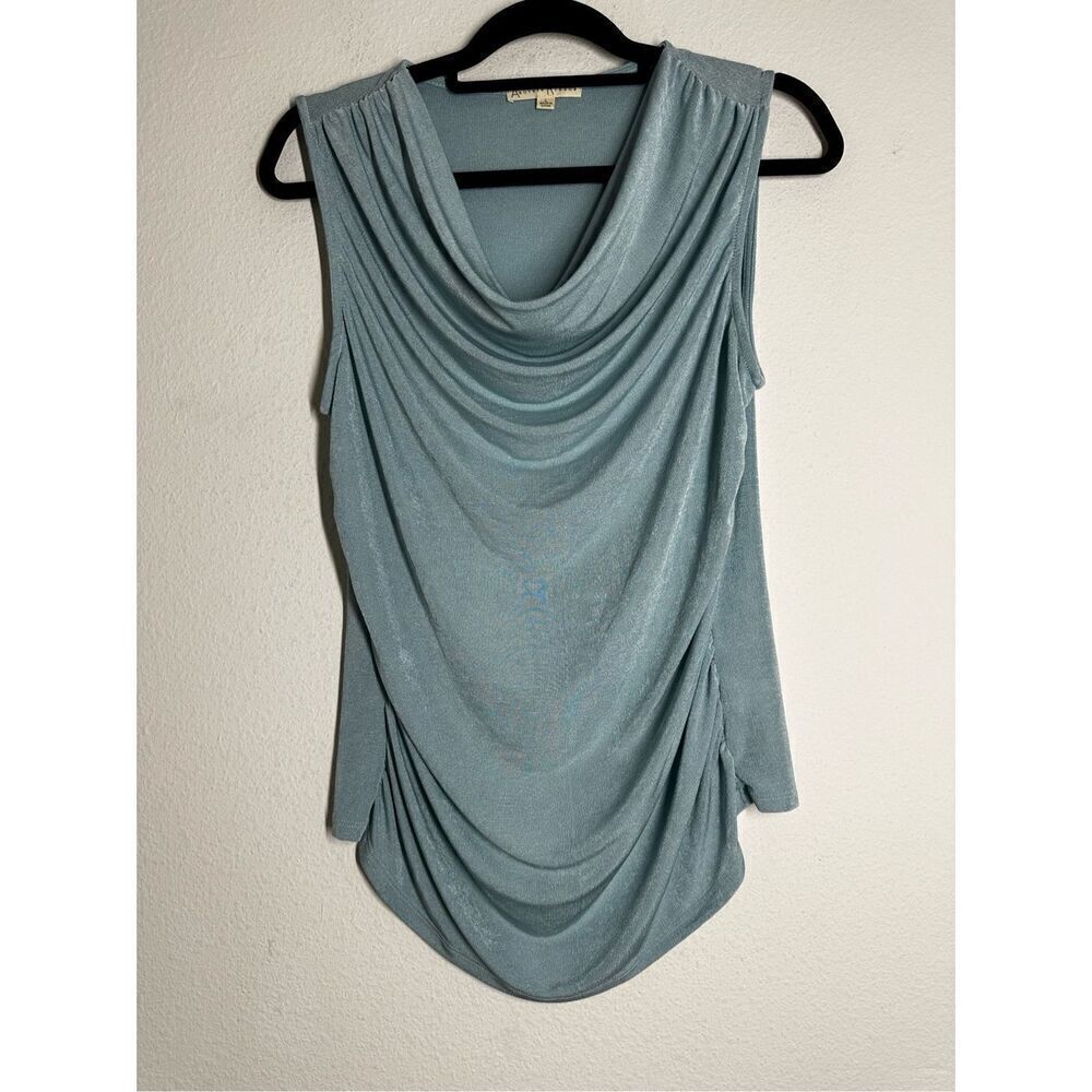 Another Reason Boho Blue Sky Sleeveless Stretch Cowlneck Top Size L